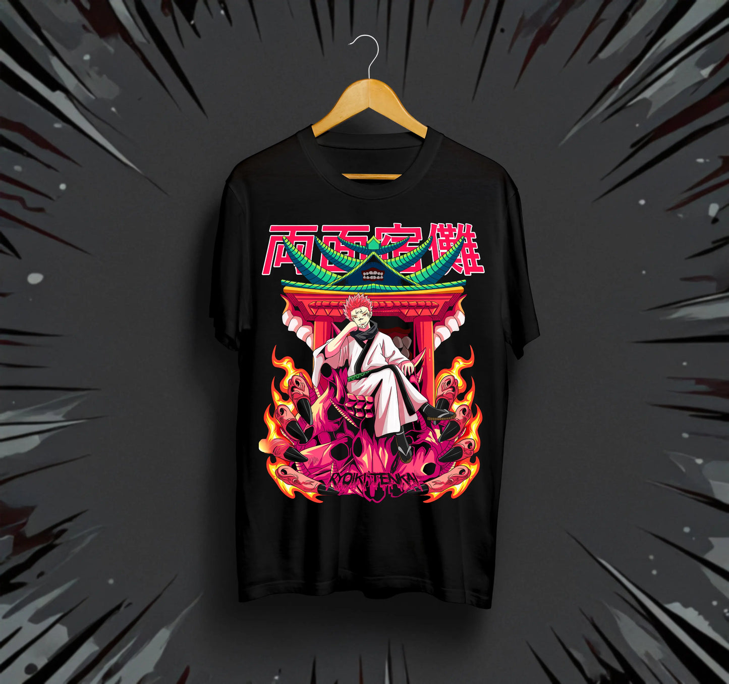 Унисекс тениска – Jujutsu Kaisen (Sukuna & Ryokutenkai)