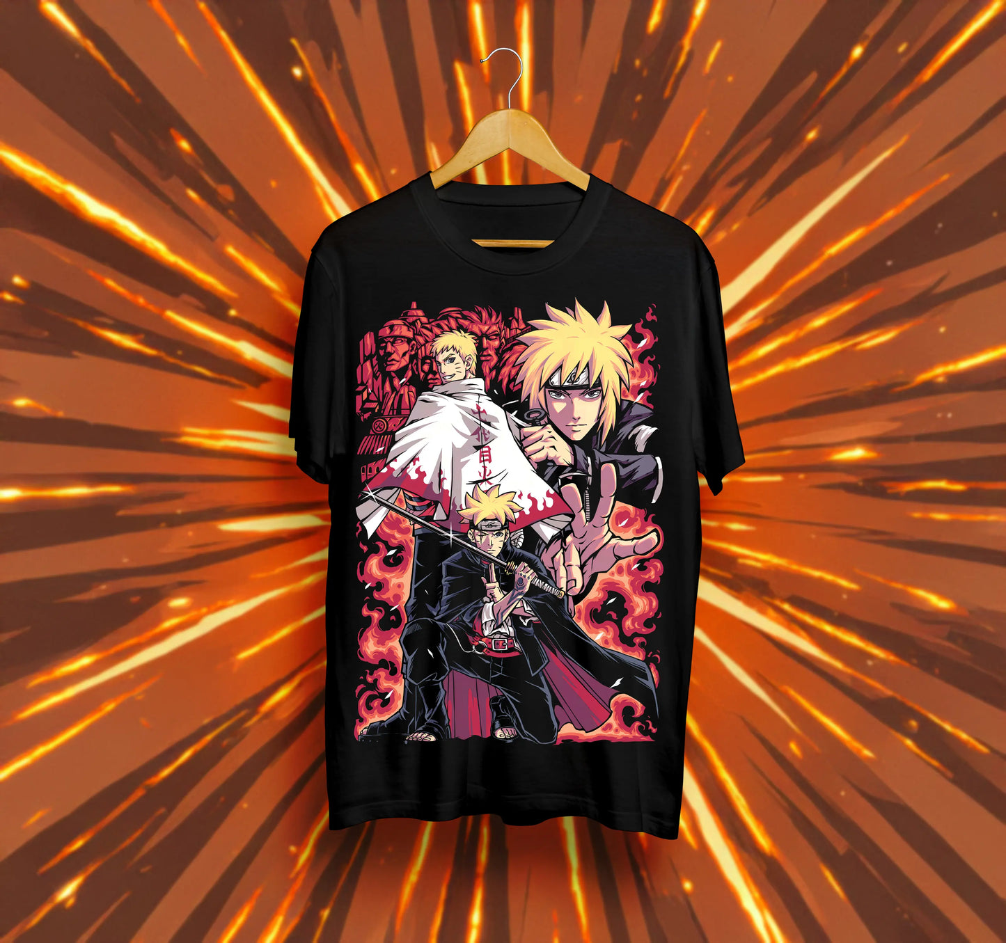 Унисекс тениска – Naruto Universe (Наруто, Минато и Боруто – Легендата продължава)