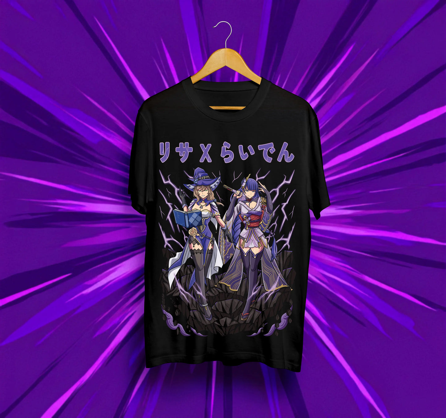 Унисекс тениска – Genshin Impact (Raiden Shogun & Ei)