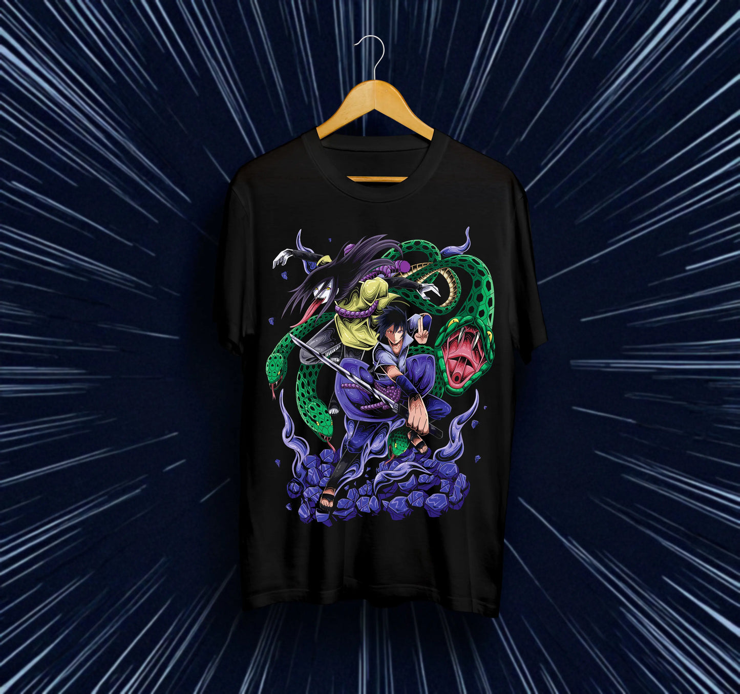 Унисекс тениска – Naruto (Sasuke & Orochimaru)