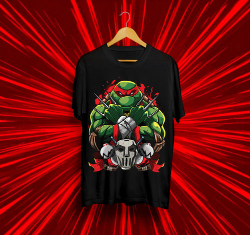 Унисекс тениска – Костенурките Нинджа (Рафаел – Яростта с червената лента)